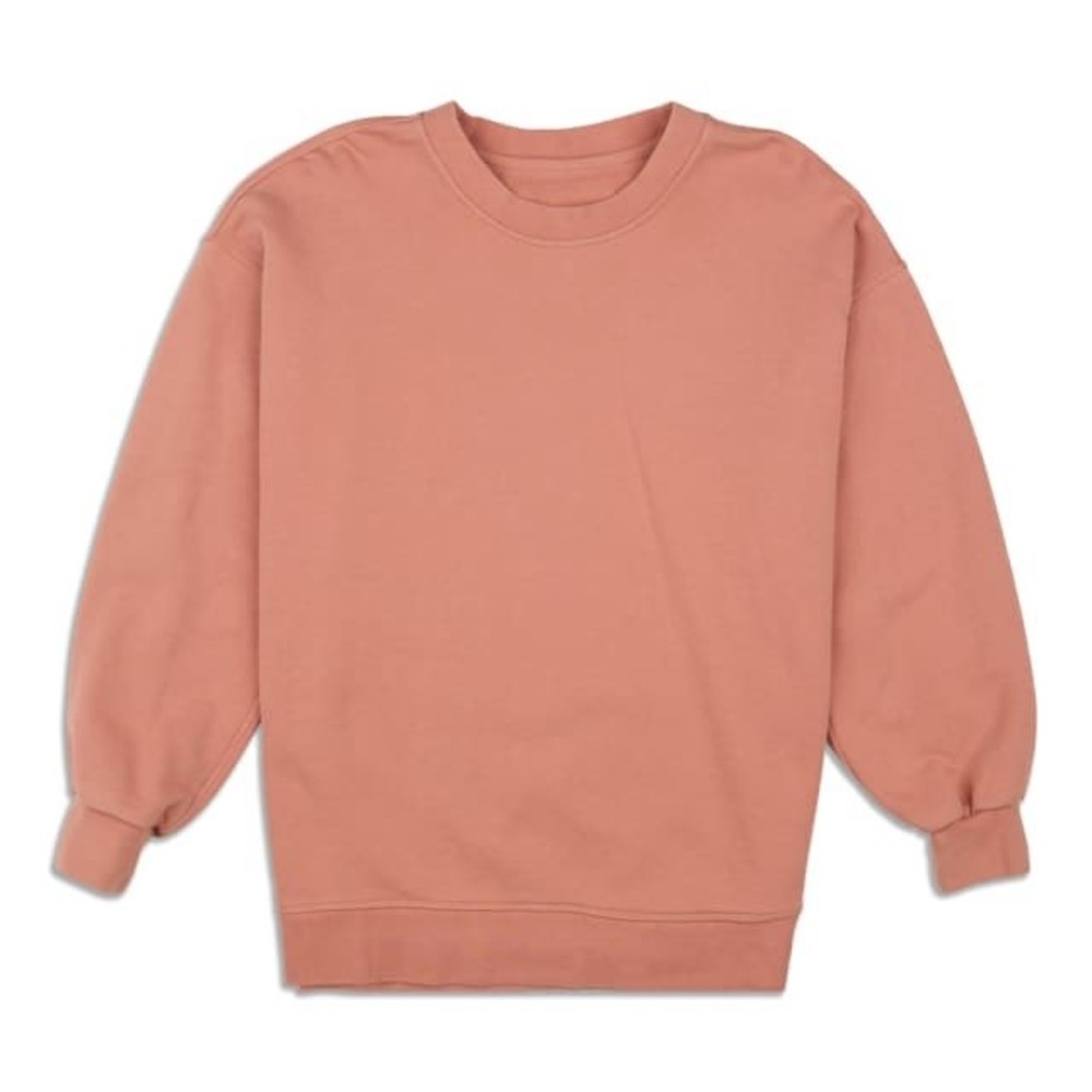 Lululemon Perfectly Oversized Crewneck Sweatshirt Pink Clay Cotton Terry Size 2